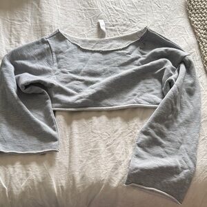 ALO Yoga Gray Cropped Sweatshirt
